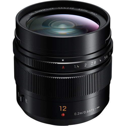 Buy Panasonic Leica DG Summilux 12mm F1.4 ASPH Camera Lens (Black)